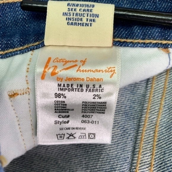 Citizens Of Humanity Crop Jeans 27 Low Waist Kelly Straight Leg Distressed - Picture 5 of 8